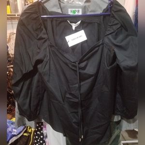 Elizabeth and James, black dress blouse, satiny fabric, Size XL. Never worn.